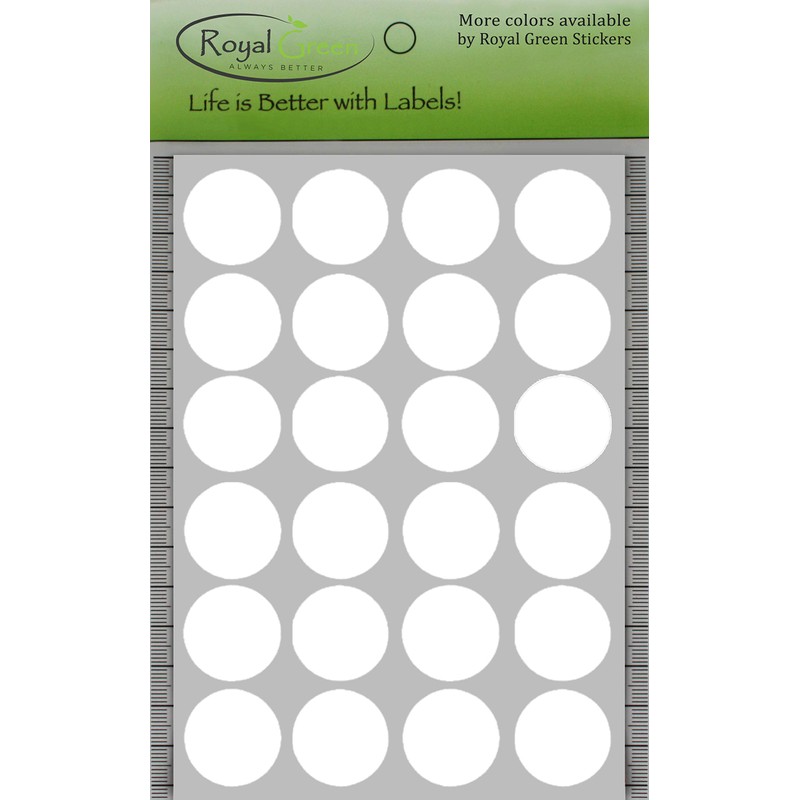 Royal Green White Stickers Round Labels - Circle Stickers Dots