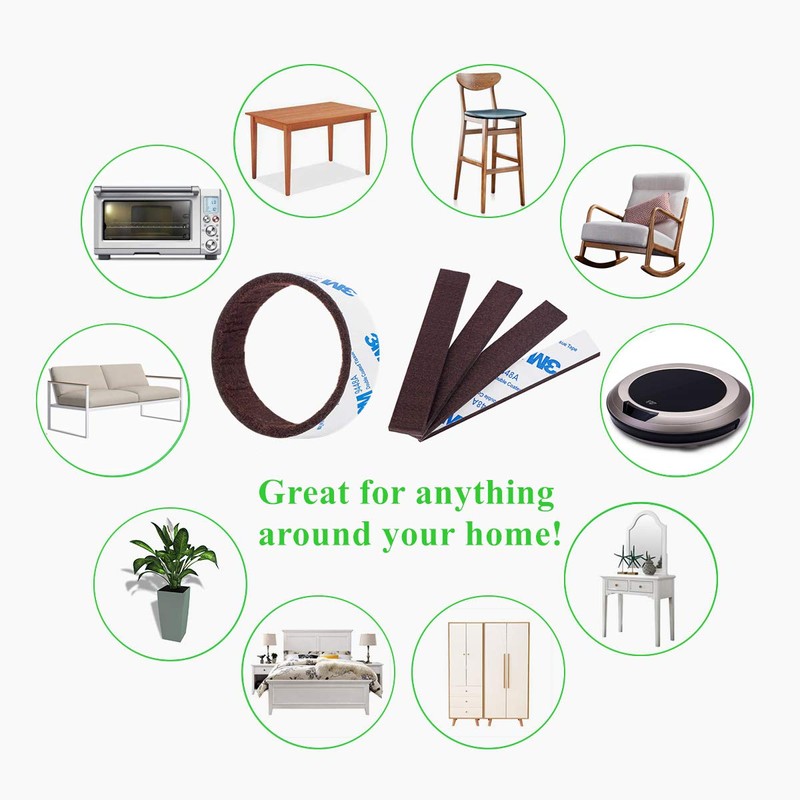 Felt Strips 10Pieces Pack 1x 6 Inches Self Adhesive Brown