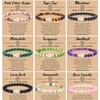 Caiyao 8mm Natural Stone Cross Bracelets Relief Anxiety Beaded Wristbands