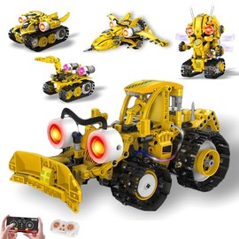 STEM Toys, App & Remote Control Excavator for Boys, Science Kit Robotics for Kids Ages 12-16, Educational RC Bulldozer Toy, STEM Kits for Kids Age 12-14, Construction Robot Gift