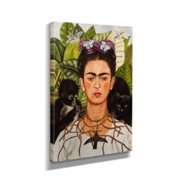 Frida Kahlo Con Amigos - Tea Cup & Birds Jungle & Frida Kahlo Canvas Art Wall Art Home Decor (30in x 45in Gallery Wrapped, Frida Kahlo)