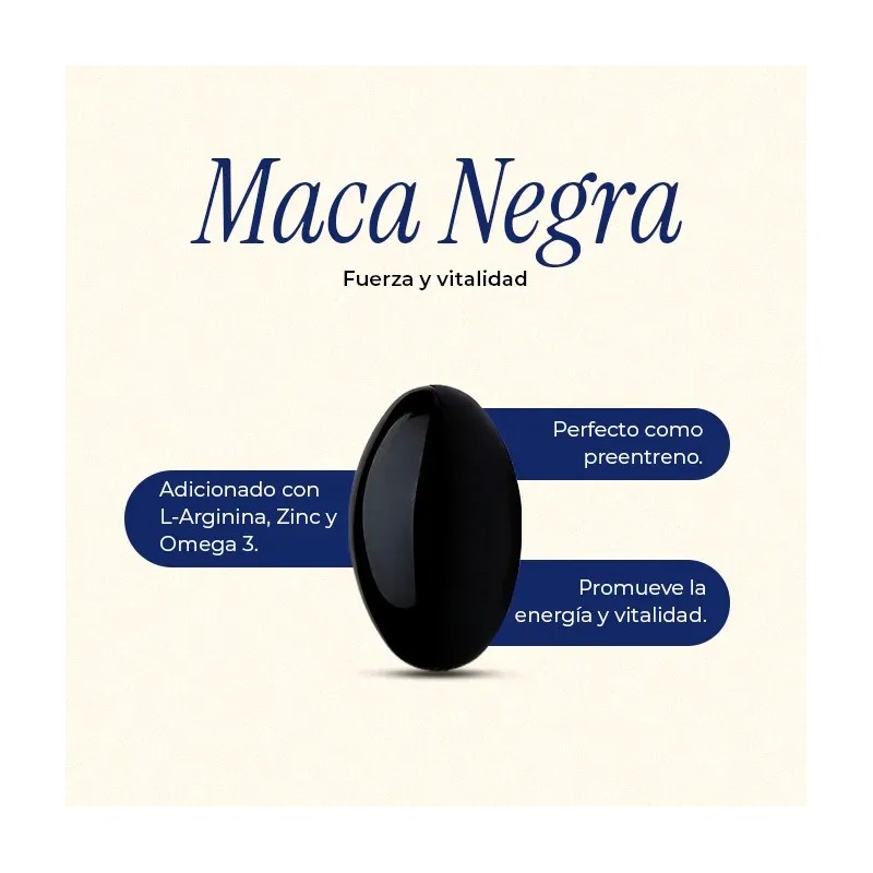 Maca Negra Arginina Zinc Omega Softgels Maklen Sabor