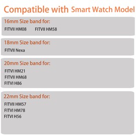 Compatible for FITVII Fitness Tracker Bands, 20mm, 22mm Fabric Elastic Scrunchie Elastic Women Cute Replacement Straps Compatible for FITVII HM57, HM78, HM68, HM21, H56, H86 Smart Watch Fitness