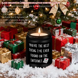 Homsolver Anniversary Birthday Christmas Stocking Stuffers Gifts for Boyfriend, Funny Christmas Valentines Romantic Gifts for Him, Men, Boyfriend, Husband, Black Cedar Juniper Sandalwood Candle