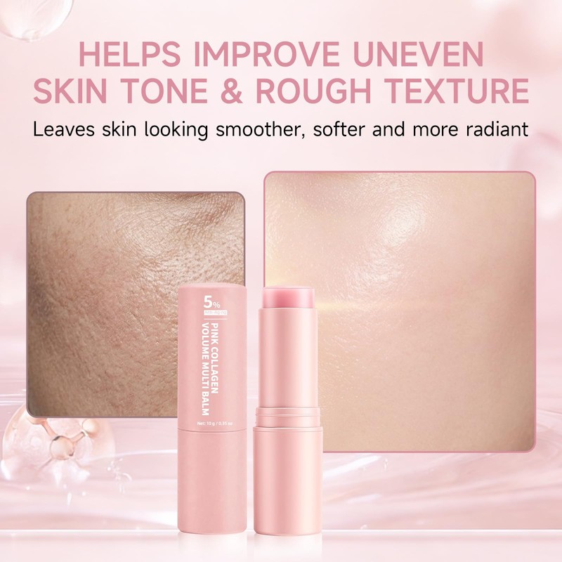 PDRN Pink Collagen Volume Multi Balm Stick 2 Pack, Hydrating