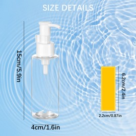 Travel Pump Bottle Set of 4 Empty Plastic Pump Bottles Dispenser 34oz Clear Portable Refillable Container for Facial Cleansing Oil Shampoo Shower Gel