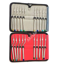 German Osteotomes Set (10 pcs) Color Coded Adjustable Screw Concave Convex Tip for Dental Implantologists, Bone Spreading, Sinus Lift Osteotomes Set (CONCAVE + Convex Set of 20)