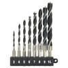 E-Value EDS-3HEX Hexagonal Shaft Woodworking Drill Set, Set of 8