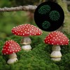 3Pcs Mushrooms Mini Miniature Figurines Garden Mushrooms Model Statue Ornaments