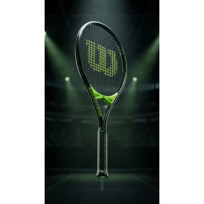 Raqueta de Tenis Aggressor Negra/Verde 4 3/8 – 0.62 lb