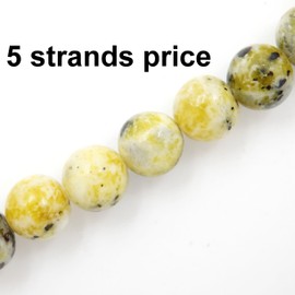 gemstone beads for jewelry making, sold per bag 5 strands inside (Yellow Turquoise, 10mm)