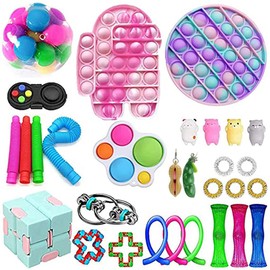 30PCS Sensory Toys Push Bubble Toy Decompression Toys Set for Children Adults Anxiety Autism