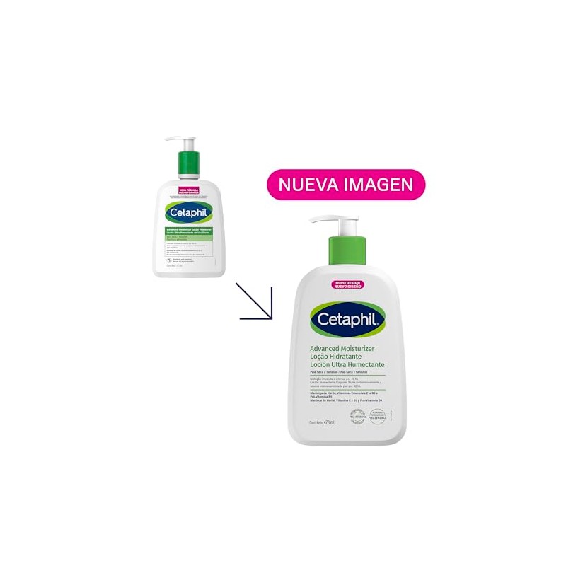 Cetaphil Loción Humectante Facial Corporal Textura Ligera Piel Mixta 473