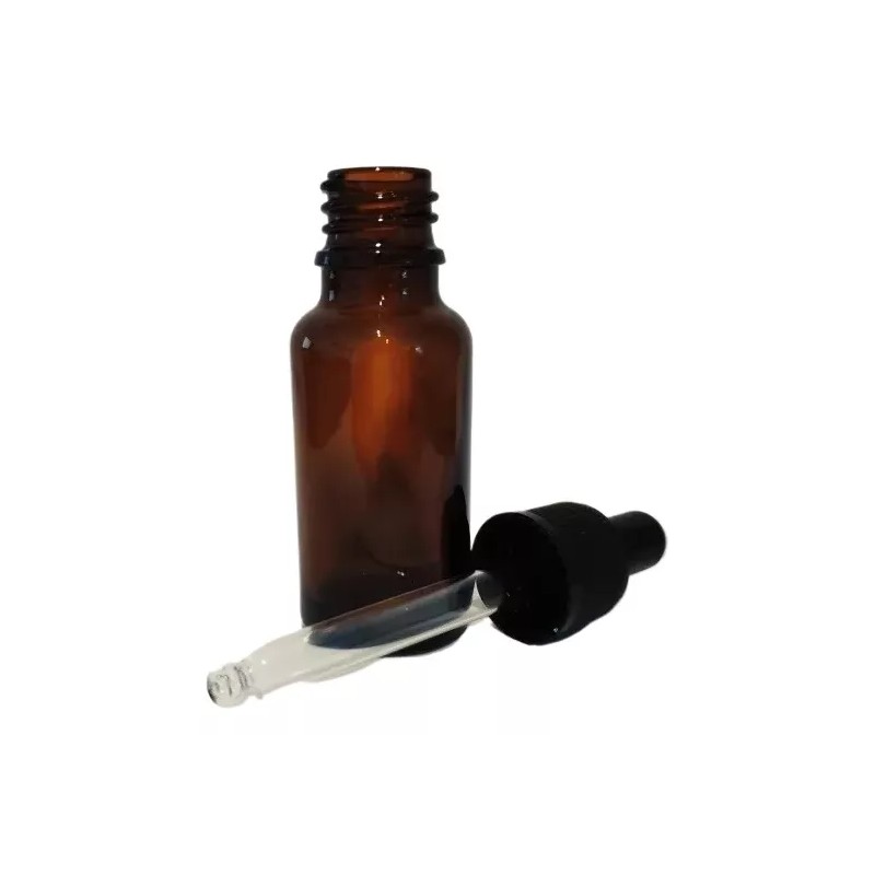 Meliars Frasco Gotero 20 Ml Ambar Bulbo Negro Cristal (100