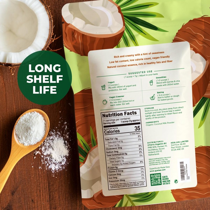 Gya Tea Co USDA Organic Coconut Milk Powder 1.1lb (17.64