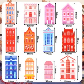 Weekgrat 12 Pieces Thanksgiving Table Decorations Thanksgiving House Table Centerpieces Autumn Fall Colorful House Tablescape for Indoor Home Office Party Tabletop Decor