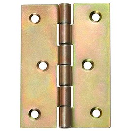 8 Rolled Hinges Door Hinges Half Width Retro 80 x 60 mm Yellow Zinc Plated