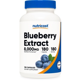 Nutricost Blueberry Extract 8000mg Equivalent (from 160mg of 50:1 Extract), 180 Capsules - Vegetarian, Gluten Free and Non-GMO