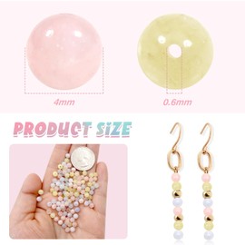 TOAOB 300 Pieces 4 mm Natural Gemstone Morganite Beads Round Loose Beads with Hole for Jewellery Crafts Threading DIY Bracelet Necklaces Jewellery Making