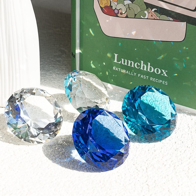LONGWIN 50mm (2") Crystal Faceted Diamond Paperweight Wedding Favor Home