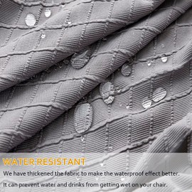 KELUINA Wingback Dining Chair Covers, Reusable Accent Chair Covers Slipcover with Arms, Remove Washable Dining Chair Protector Covers for Dining Room (Set of 2, Light Gray)