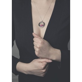 Pendant Real Flower Chain 60 cm – Silver 925 Sterling – Hinged – Dried Flower Locket