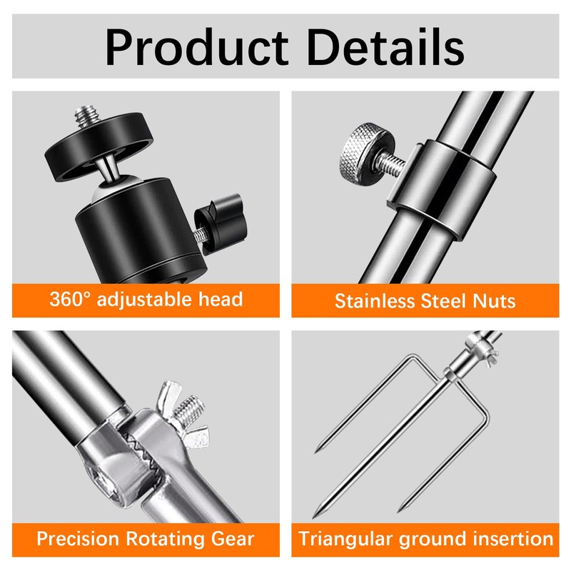 Trail Camera Holder, Adjustable Ground Mount for Wildlife Cameras, Universal