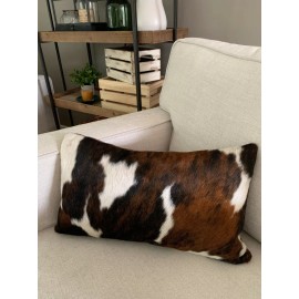 Cowhides USA 19x11.5" Tricolor Cowhide Pillow Cover / Natural Cowhide Pillow Cover- Lumbar