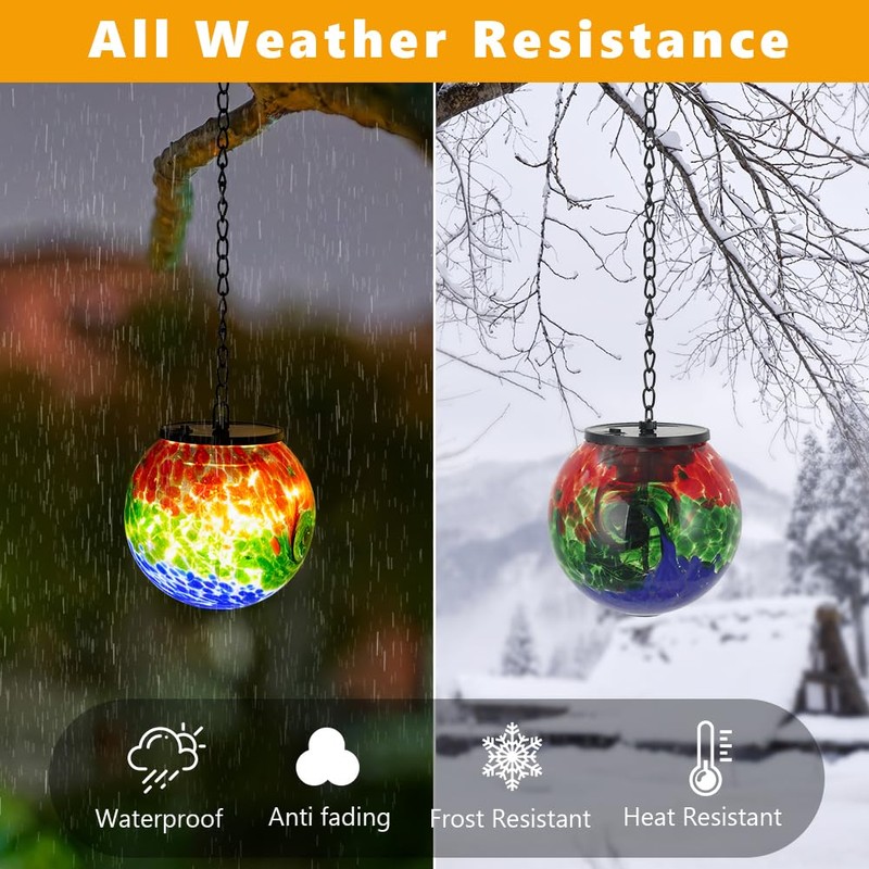 VEWOGIFT Solar Hanging Lanterns Outdoor Waterproof