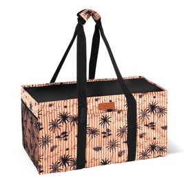 MHOMER Reusable Grocery Bags Extra Waterproof Large Utility Tote Bag with Carrying Handles Foldable Shopping Bags for Storage Space Saving Reinforced Bottom Durable Oxford Fabric Coconut Pattern