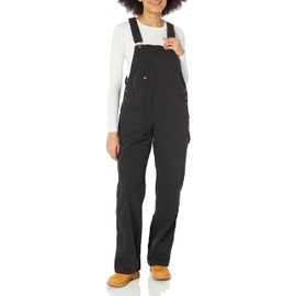 Dickies Womens W Relaxed Straight Bib Overalls, Rinsed Black, X-Small US