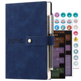Academic Diary 2025-2026 Daily Planner A5 Day to Page Daily Calendar July 2025 to June 2026 Hardback Organiser Journals with Pen Bookmark Monthly Sheets Stickers