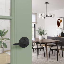 Schlage F170 DEL 622 LH Left Handed Delfayo Door Lever with Standard Trim, One-Sided Non-Turning Dummy Handle, Matte Black