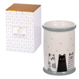 SPOTTED DOG GIFT COMPANY - Kitchen Utensil Holder - 16 x 11 cm - Cat Motif Gift for Cat Lovers