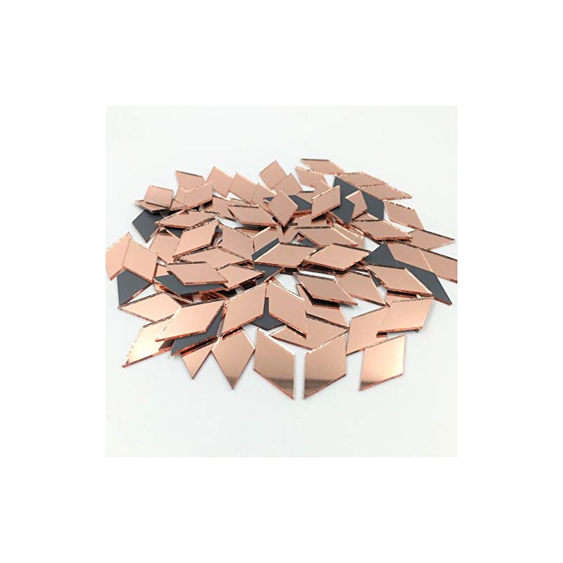 NUO RUI 200pcs 1" x 1/2" Diamond Shape Mirror Mosaic