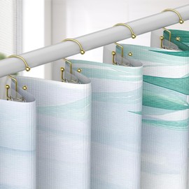 24 Pcs Shower Curtain Hooks, Goowin Shower Curtain Rings, Durable Gold Shower Curtain Hooks, Double Glide Shower Curtain Rings Rust Proof, Simple Shower Hooks for Shower Curtain & Liner, Gold