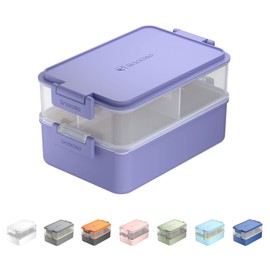 Linoroso Stackable Bento Box Adult Lunch Box | Meet All You On-The-Go Needs for Food, Salad and Snack Box, Premium Bento Lunch Box for Adults Include Utensil Set, Dressing Containers - Veri Peri