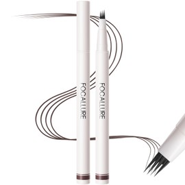 FOCALLURE FLUFFMAX TINTED Liquid Eyebrow Pen, Eyebrow Microblading Pen with a Micro-Fork Tip Applicator, Long-Lasting, Smudge-Proof, Creates Natural Looking Brows, DEEP BROWN