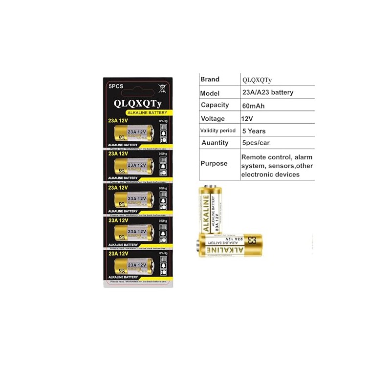 QLQXQTy 10PACK 23a A23 23A 23AE Alkaline Battery 12V