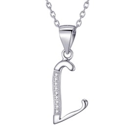 Morella Ladies Necklace Silver, Pendant, 925 Silver Rhodium Plated With Zirconia, White, 45 cm, Silver