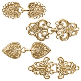 FR 4Pcs Dress Clip Cloak Clasp Shawl Clip for Women, Vintage Cardigan Clip, Girls Brooch Clips, Gold