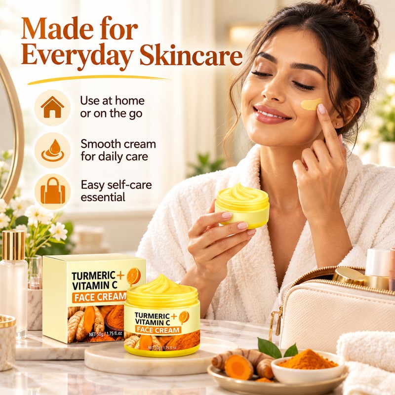 Turmeric VC Face Cream for Daily Moisturizing – Lightweight Brightening