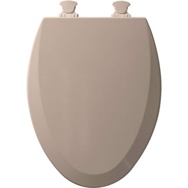Bemis 1500EC 068 Toilet Seat with Easy Clean & Change Hinges, 1 Pack Elongated, Fawn Beige