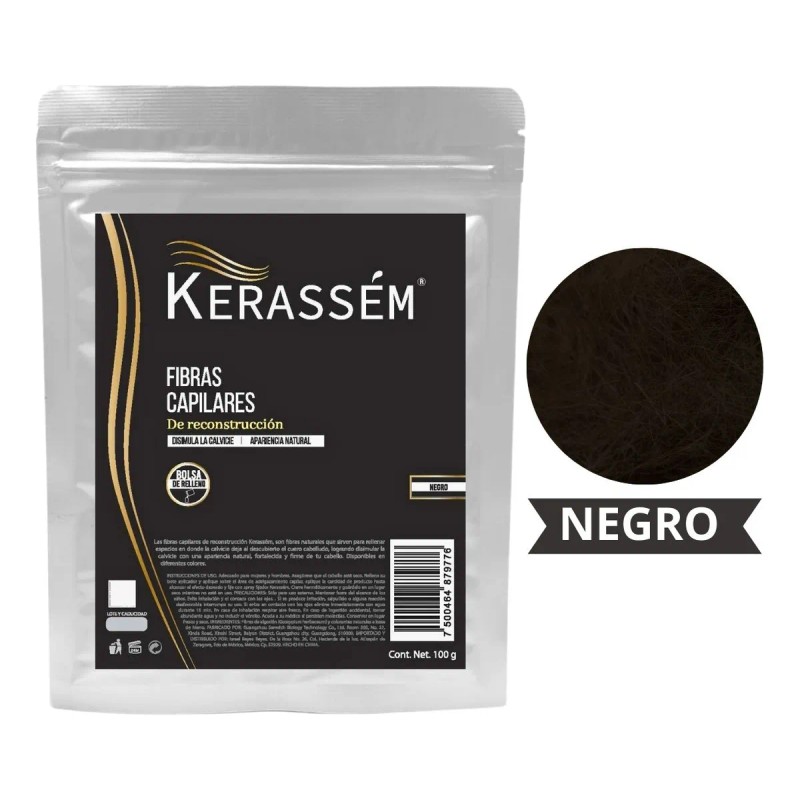 Fibras Capilares 100g Cubre Calvicie Kerassém Varios Tonos