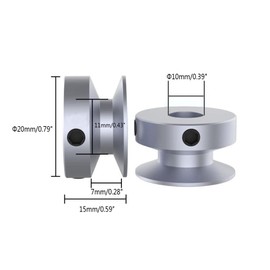 CHANCS 20mm Single Groove Pulley 10mm Drilling Machine Fixed Bore Pulley 6MMPU Round Belt