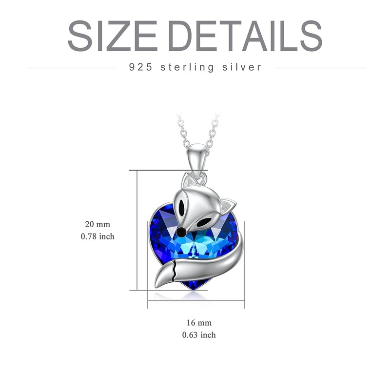 AOBOCO - Collar con colgante de zorro de plata de
