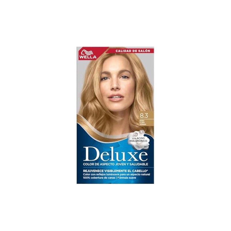 Wella Deluxe, Tinte Permanente 8.3 Rubio Claro Dorado, 207 G