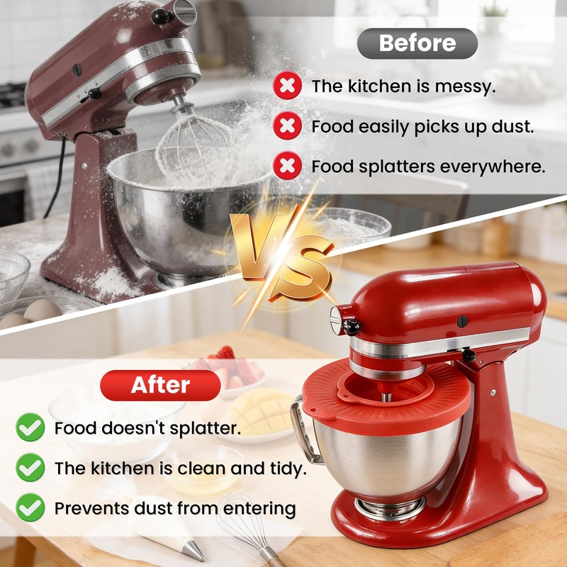 Silicone Mixer Bowl Cover - Mixer Splatter Guard Lids for