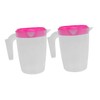 ULTECHNOVO 2PCS Plastic Beverage Pitcher with Leakproof Lid Water Container