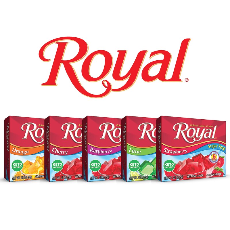 Royal Strawberry Gelatin Dessert Mix, Sugar Free and Carb Free,0.32